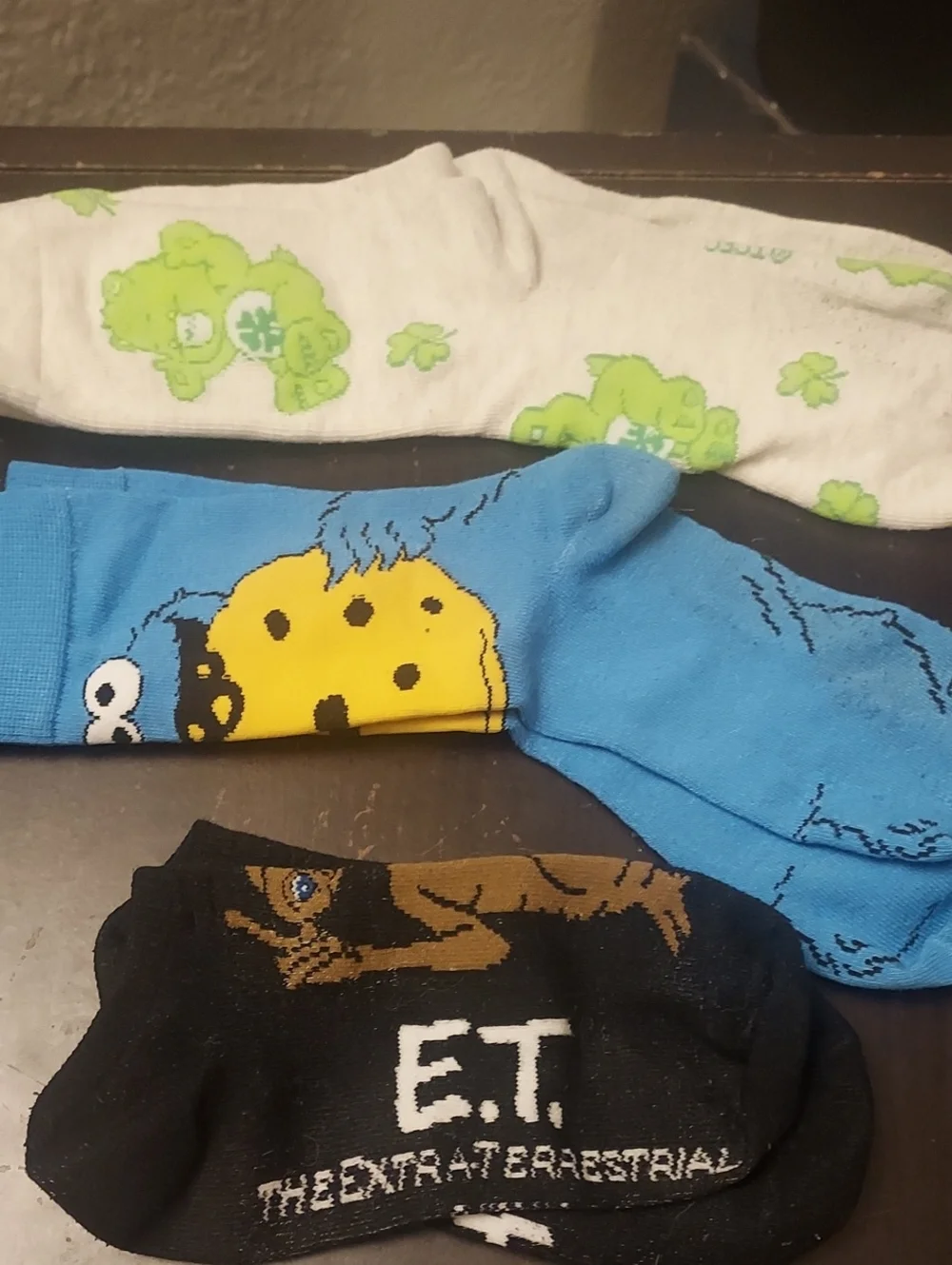 Womens Novelty Socks — ET, Care Bears, Cookie Monster